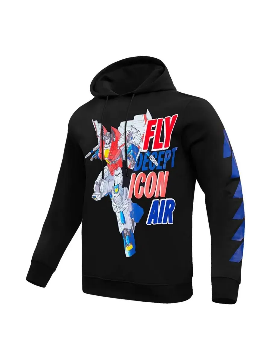 Freeze Max Мужская и женская черная толстовка с капюшоном Transformers Decepticon Air Pullover — изображение 2 из 4, черный