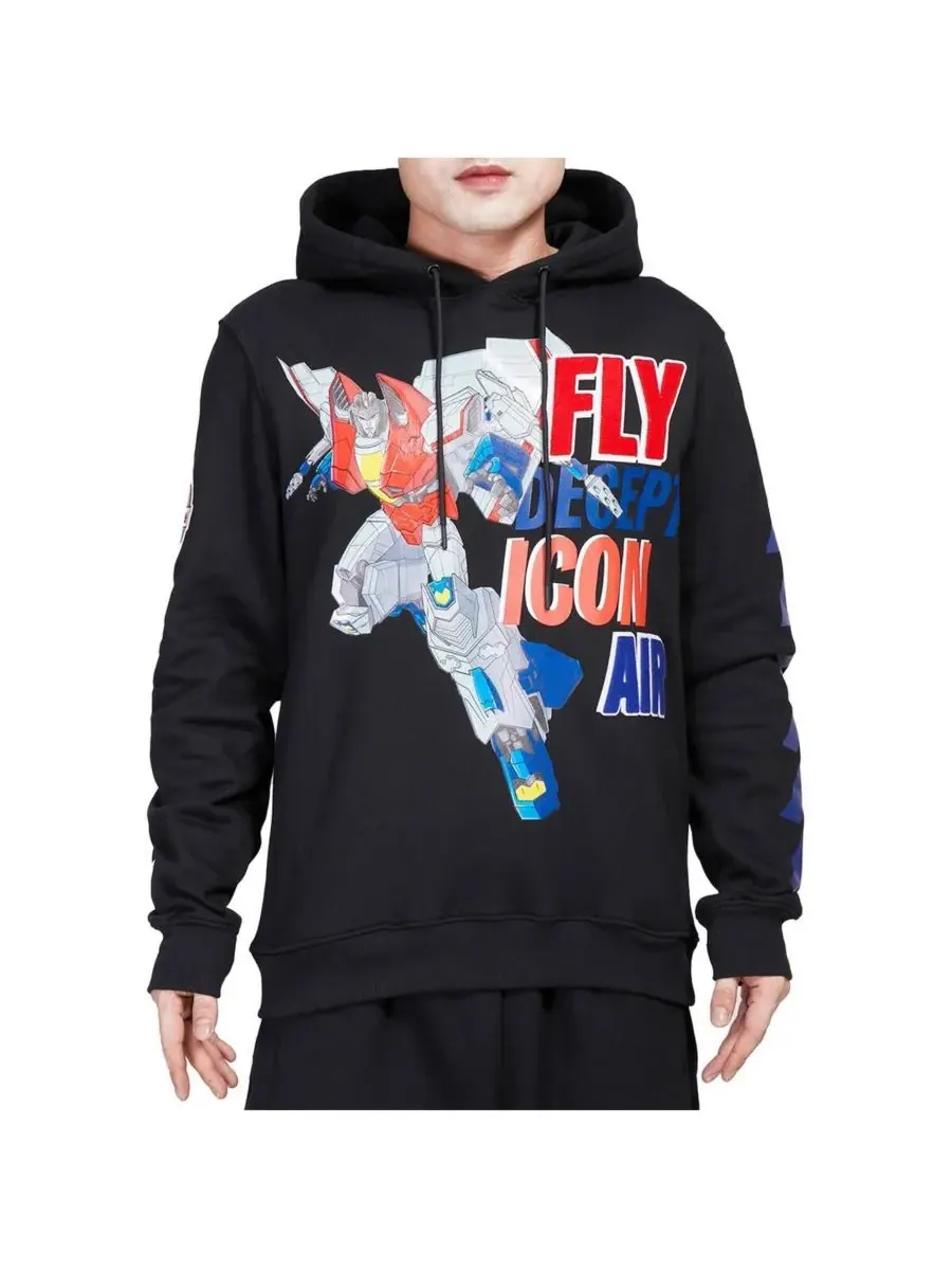 Freeze Max Мужская и женская черная толстовка с капюшоном Transformers Decepticon Air Pullover — изображение 3 из 4, черный