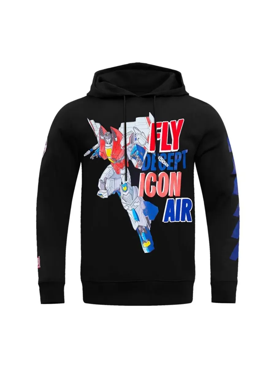 Freeze Max Мужская и женская черная толстовка с капюшоном Transformers Decepticon Air Pullover — изображение 4 из 4, черный