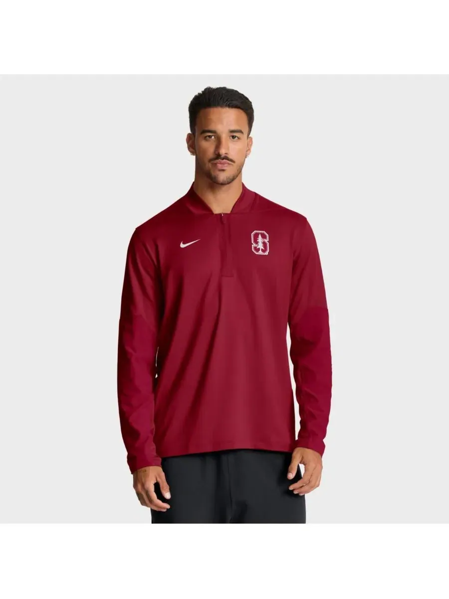 Nike Мужская толстовка с капюшоном на молнии до середины груди Stanford Cardinal цвета малиновой