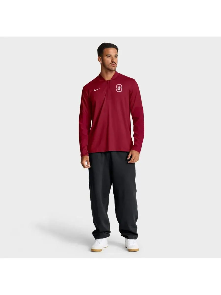 Nike Мужская толстовка с капюшоном на молнии до середины груди Stanford Cardinal цвета малиновой — изображение 3 из 5