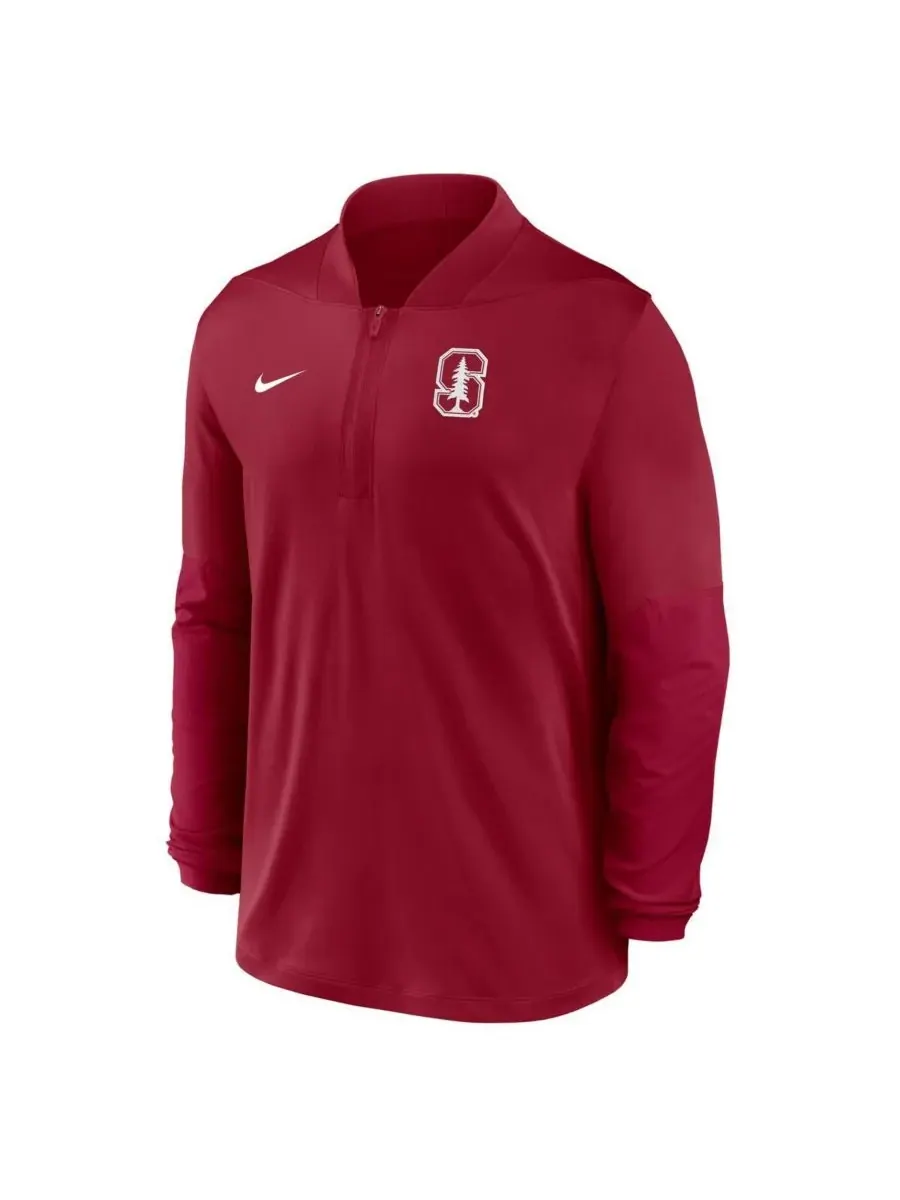 Nike Мужская толстовка с капюшоном на молнии до середины груди Stanford Cardinal цвета малиновой — изображение 4 из 5