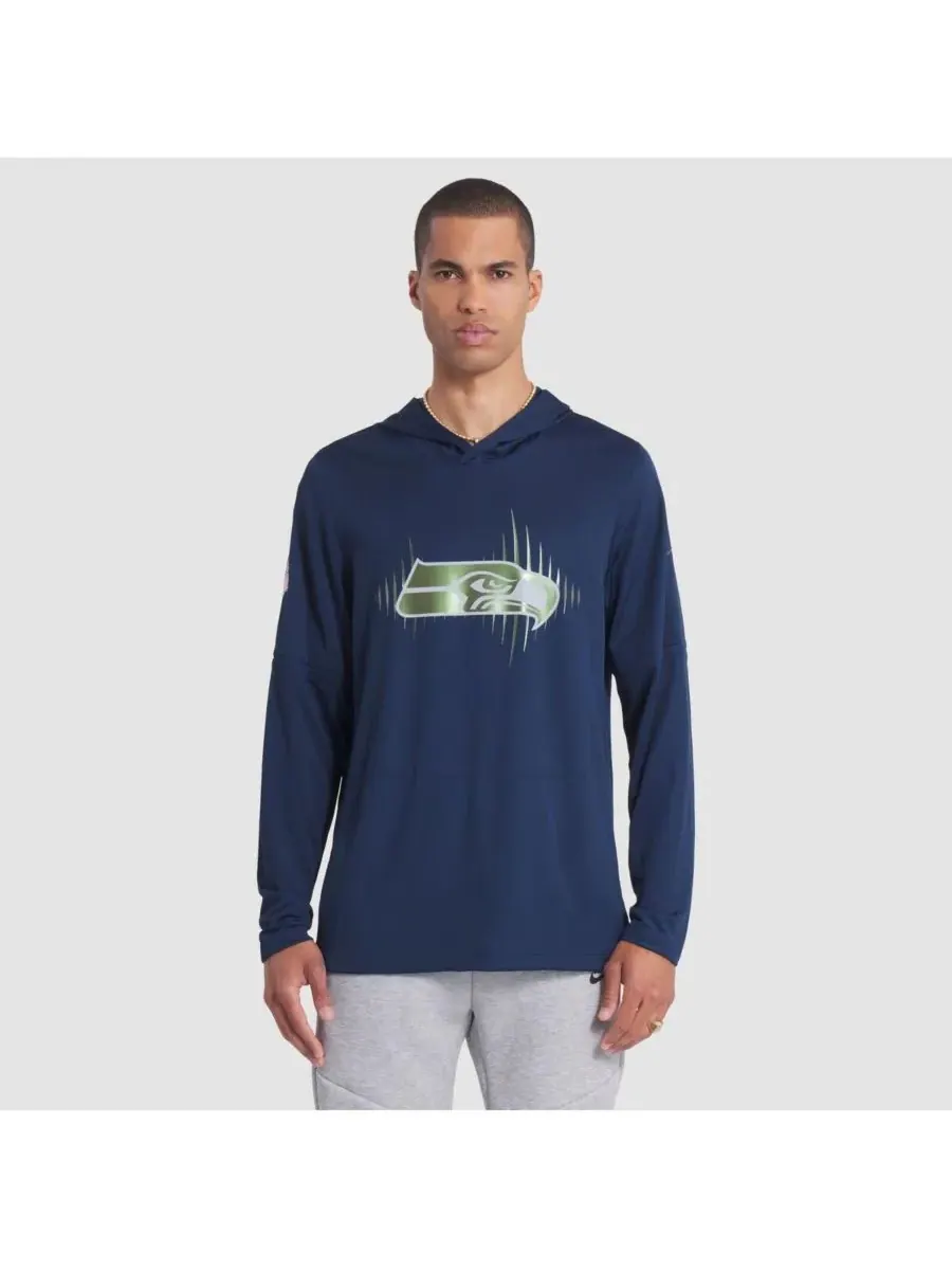 Nike Мужская футболка с длинным рукавом и капюшоном College Navy Seattle Seahawks 2025 Rivalries