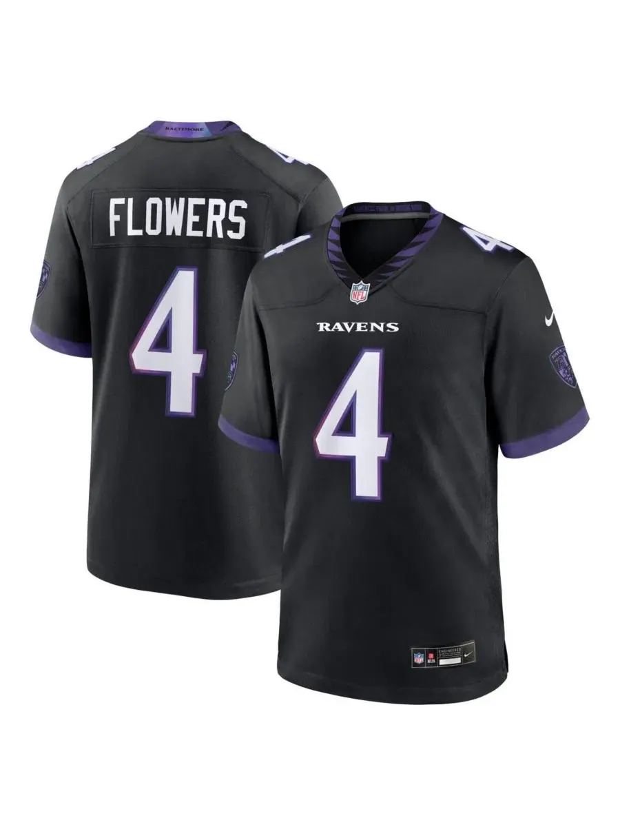 Игровая футболка Zay Flowers Black Alternate Game Jersey Nike