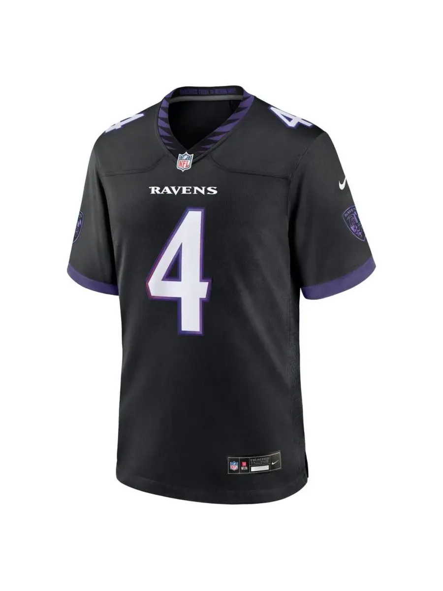 Игровая футболка Zay Flowers Black Alternate Game Jersey Nike — изображение 2 из 3, черный