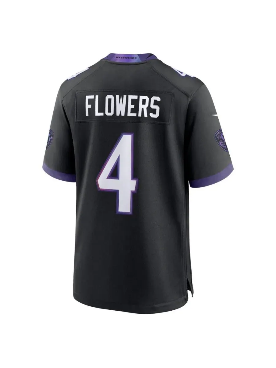Игровая футболка Zay Flowers Black Alternate Game Jersey Nike — изображение 3 из 3, черный