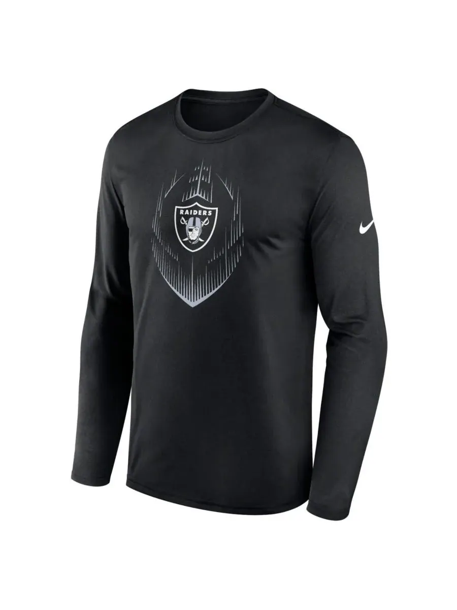 Nike Мужская черная футболка с длинным рукавом Las Vegas Raiders Icon Legend Performance — изображение 2 из 3, черный