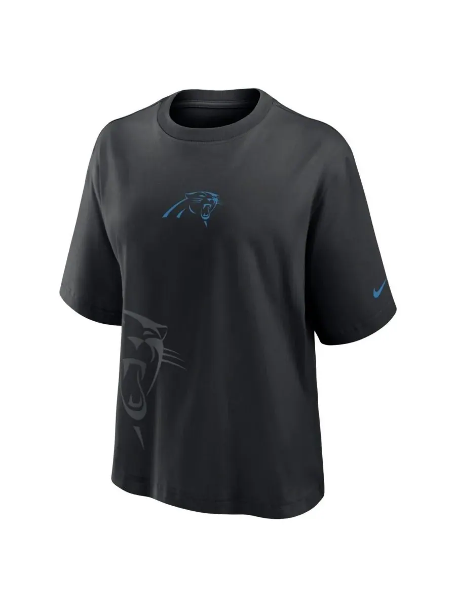 Nike Женская черная футболка свободного кроя с символикой Carolina Panthers — изображение 3 из 3, черный