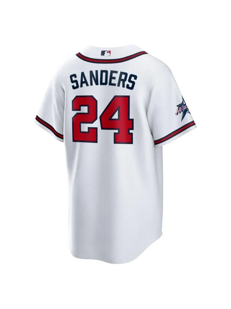 Мужская футболка Deion Sanders White Atlanta Braves Home Retired Player Replica Jersey Nike — изображение 3 из 3, белый