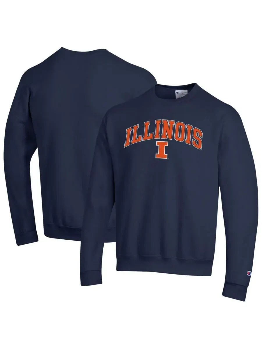 Champion Мужская темно-синяя толстовка с логотипом Illinois Fighting Illini в виде арки