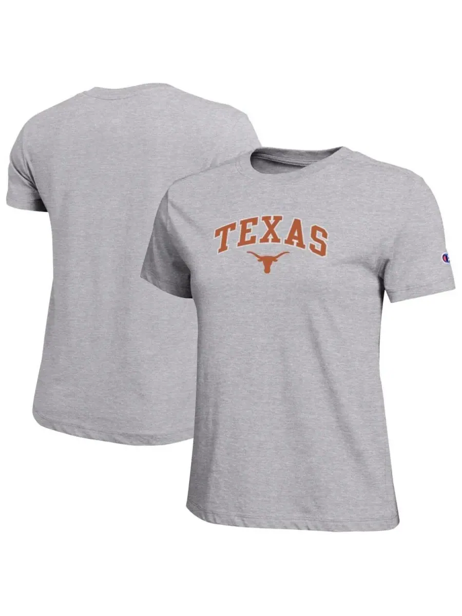 Champion Женская серая футболка с логотипом команды Texas Longhorns, расположенным дугой