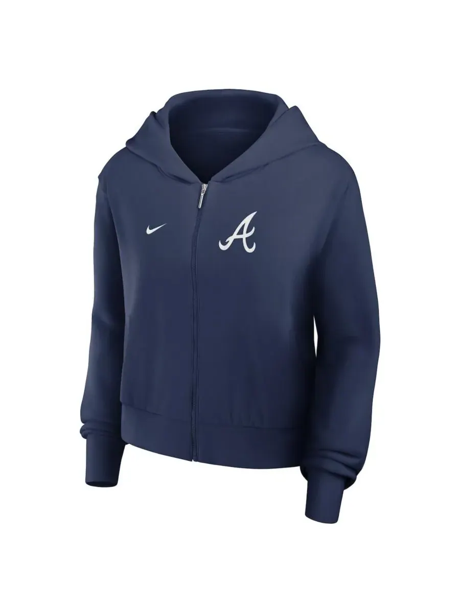 Nike Женская темно-синяя толстовка на молнии Atlanta Braves Chill — изображение 2 из 3, темно-синий