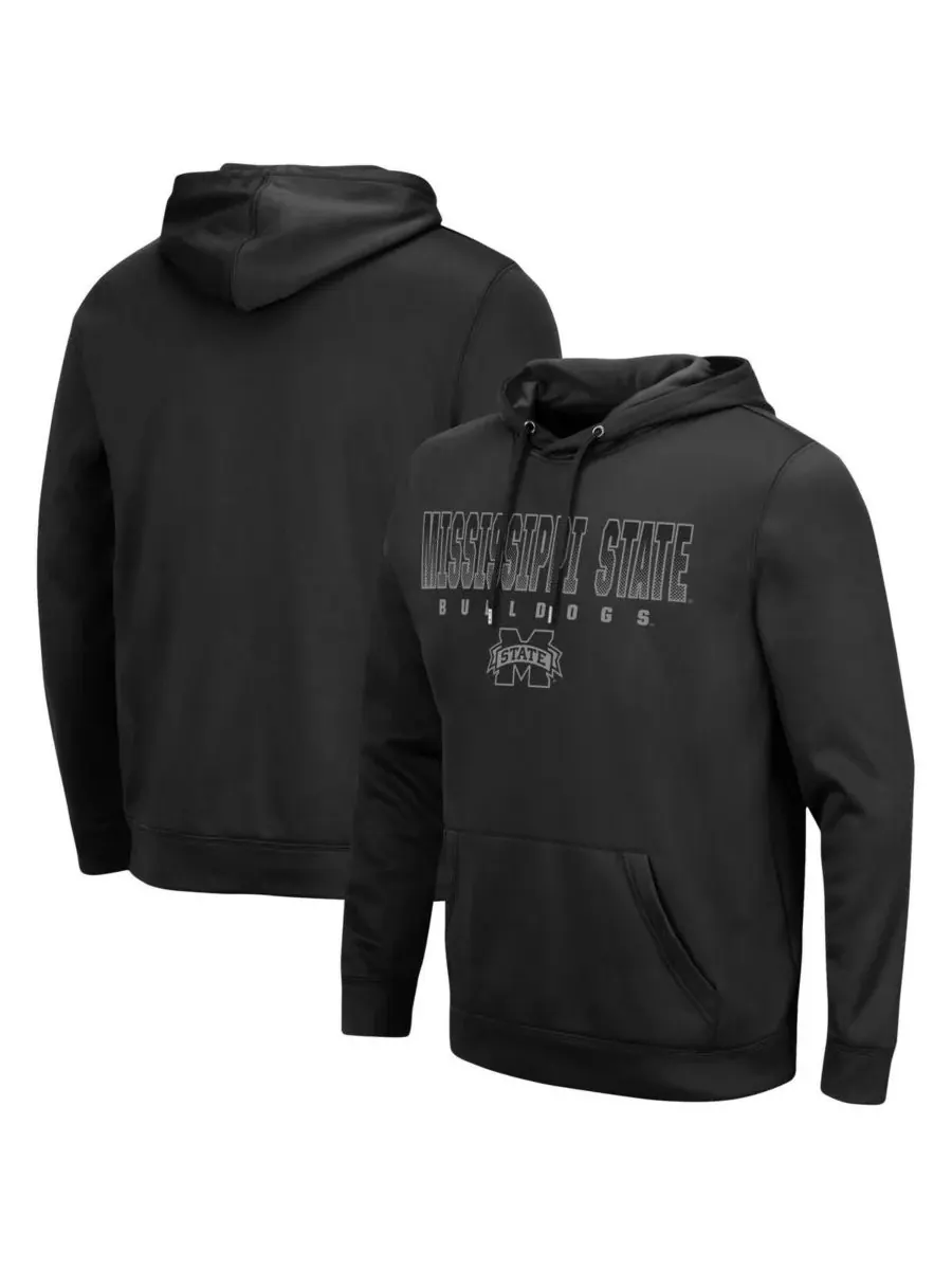 Colosseum Мужская черная толстовка с капюшоном Mississippi State Bulldogs Blackout 3.0
