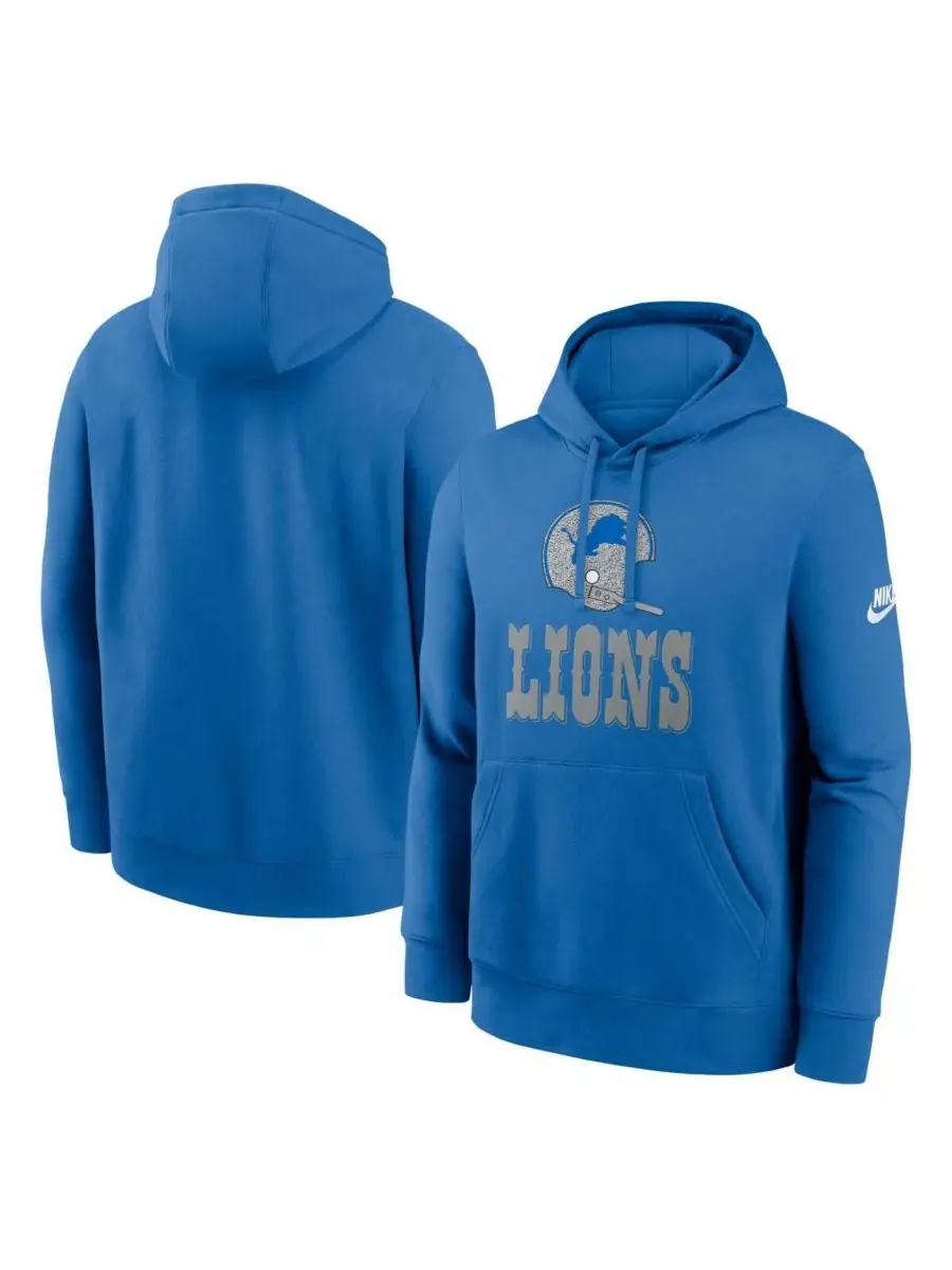 Мужская толстовка с капюшоном Royal Detroit Lions Best Season Rewind Club Nike