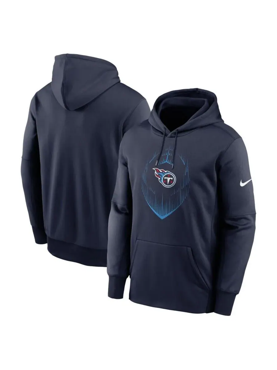 Nike Мужская темно-синяя толстовка с капюшоном Tennessee Titans Icon Performance