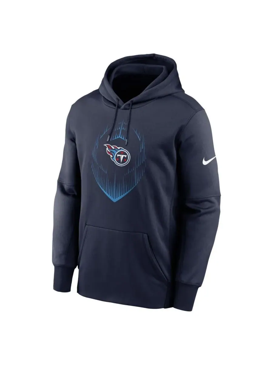 Nike Мужская темно-синяя толстовка с капюшоном Tennessee Titans Icon Performance — изображение 3 из 3, темно-синий