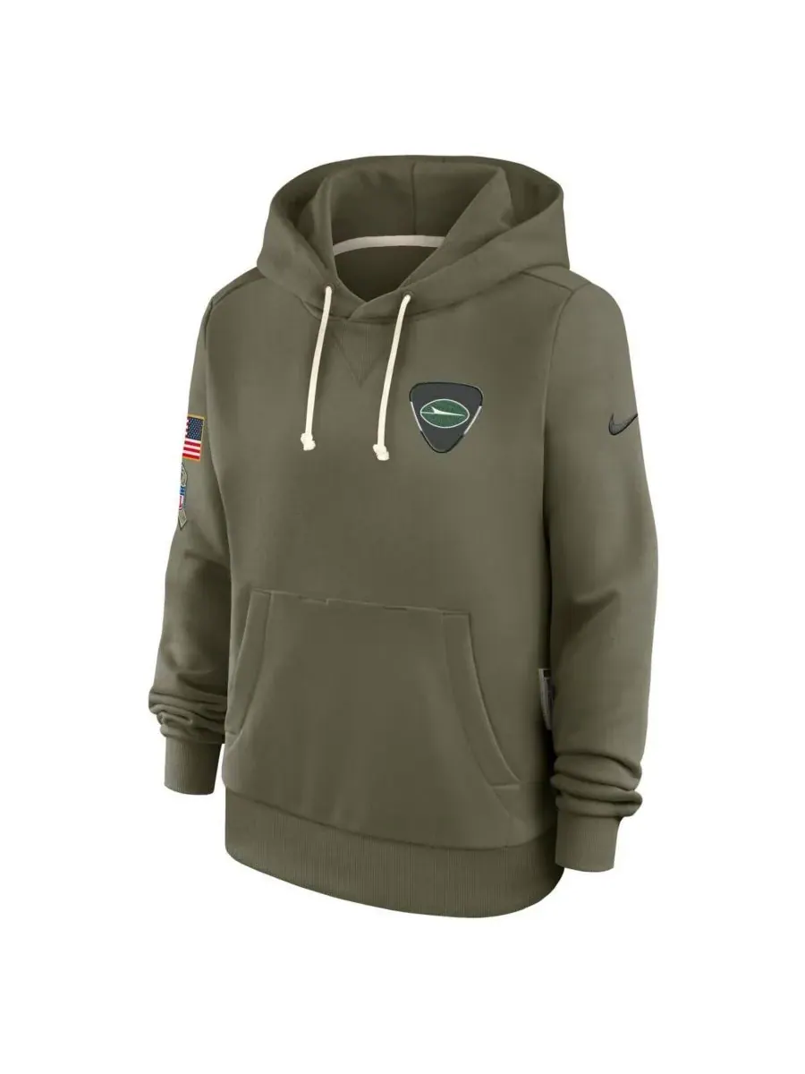 Nike Женская толстовка New York Jets 2025 Salute to Service Sideline Standard Issue Dri-FIT — изображение 4 из 5, оливковый