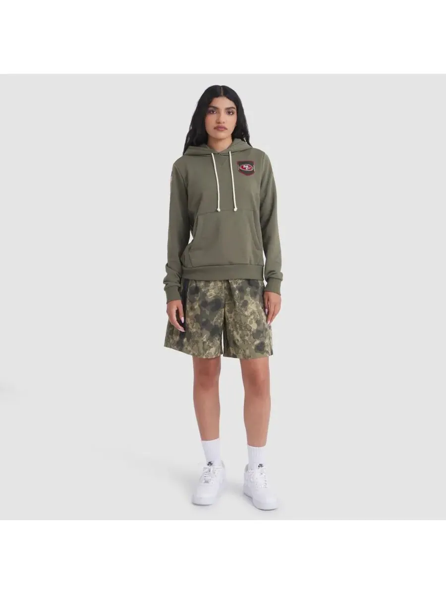 Nike Женская худи оливкового цвета San Francisco 49ers 2025 Salute to Service Sideline Standard — изображение 2 из 5