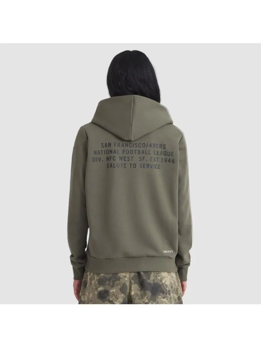 Nike Женская худи оливкового цвета San Francisco 49ers 2025 Salute to Service Sideline Standard — изображение 3 из 5
