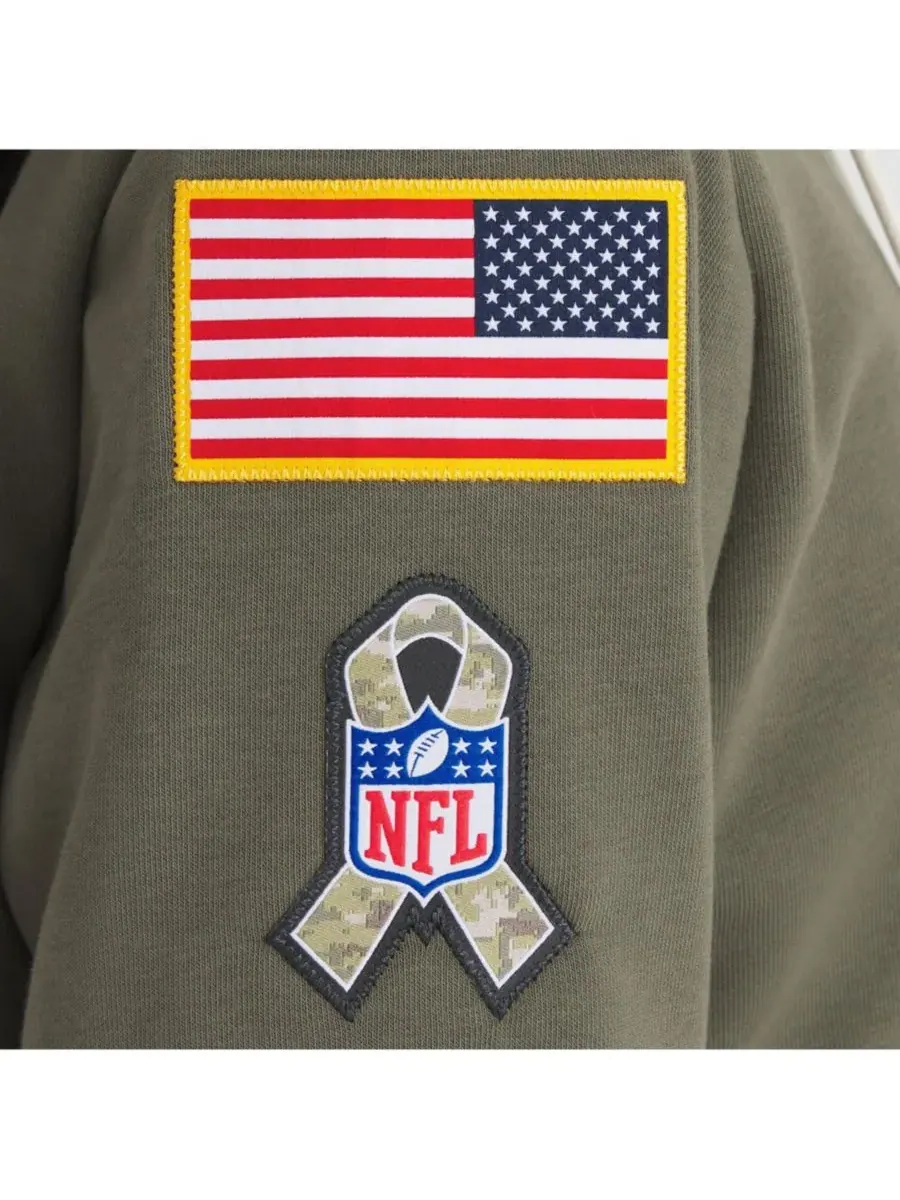 Nike Женская худи оливкового цвета San Francisco 49ers 2025 Salute to Service Sideline Standard — изображение 5 из 5