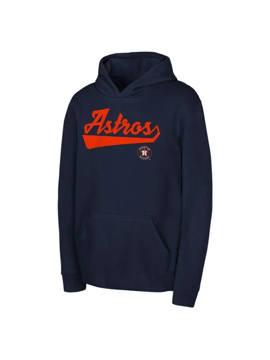 Outerstuff Толстовка с капюшоном из флиса темно-синего цвета с символикой команды Houston Astros