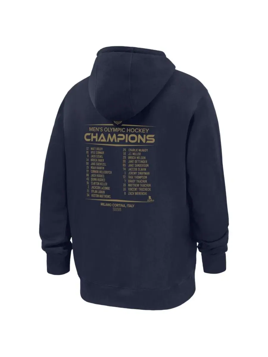 Худи из футера с принтом 2026 Winter Gold Medal Roster Club Nike — изображение 2 из 3, темно-синий