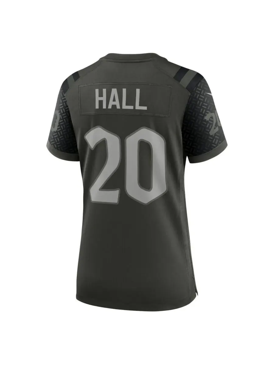 Nike Женская игровая майка Breece Hall Gotham Green New York Jets из коллекции Rivalries 2025 года — изображение 3 из 3