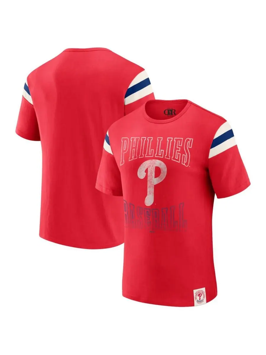 Fanatics Мужская красная футболка Darius Rucker Collection Philadelphia Phillies с полосатым