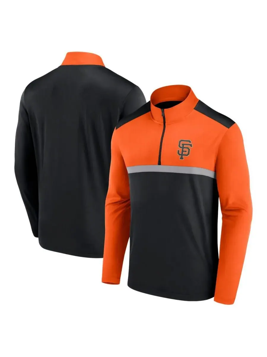 Fanatics Мужская черная футболка San Francisco Giants Unstoppable с застежкой-молнией до четверти