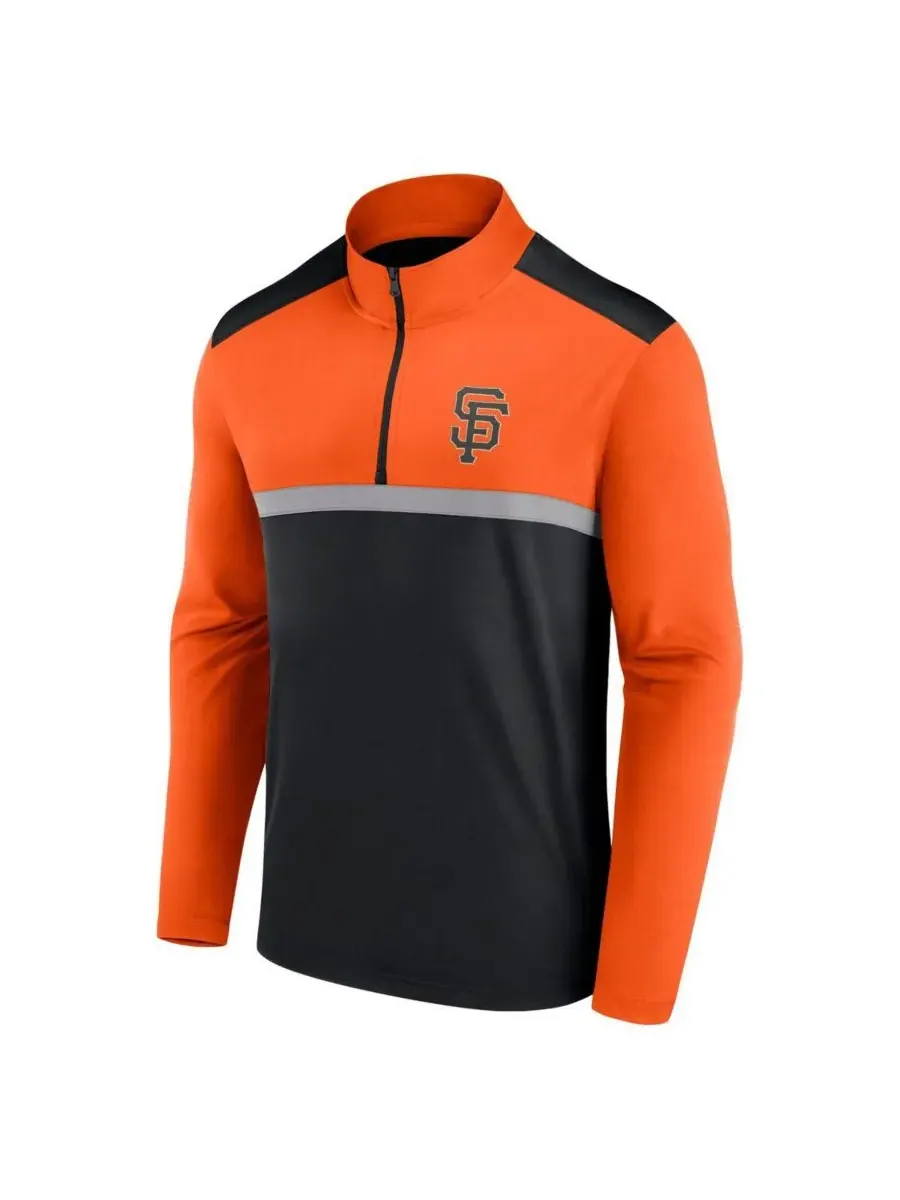 Fanatics Мужская черная футболка San Francisco Giants Unstoppable с застежкой-молнией до четверти — изображение 2 из 3