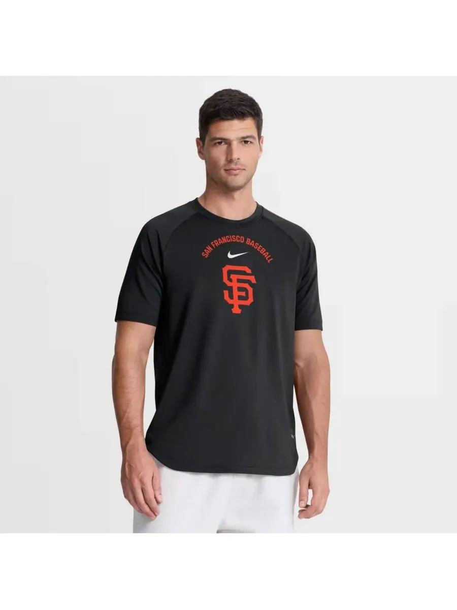 Nike Мужская черная футболка-реглан Dri-FIT из аутентичной коллекции San Francisco Giants для