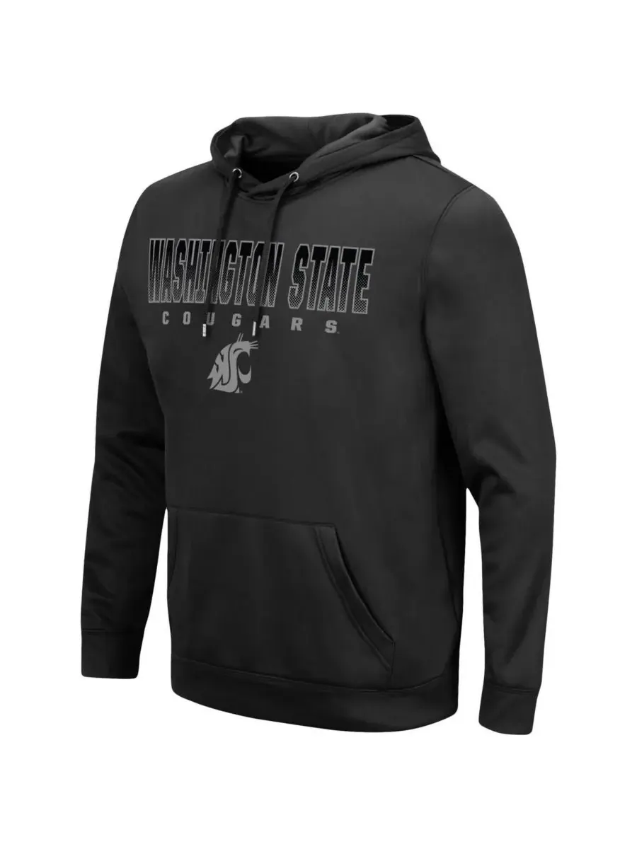 Colosseum Мужская черная толстовка с капюшоном Washington State Cougars Blackout 3.0 — изображение 2 из 3, черный