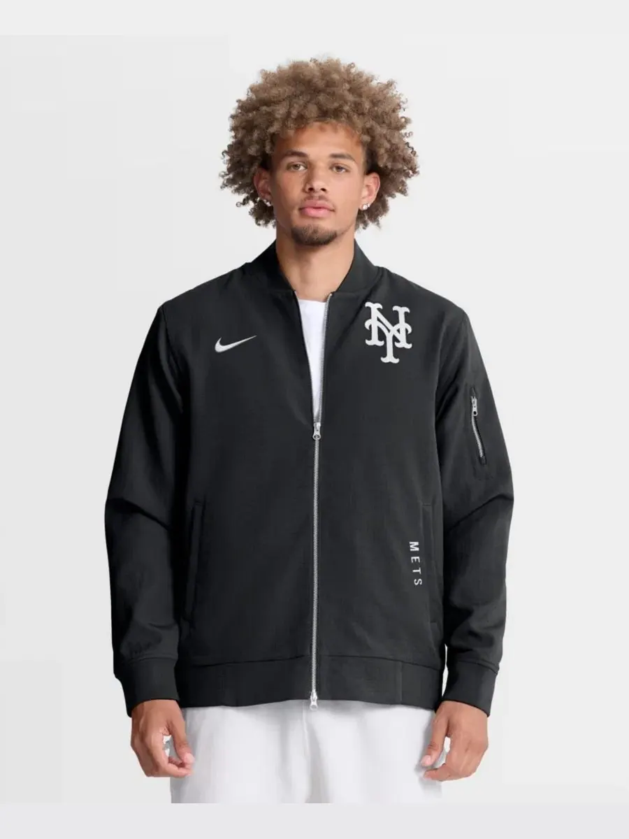 Ветрозащитная куртка-бомбер с флисовой подкладкой, модель Dugout Relaxed Full-Zip Nike