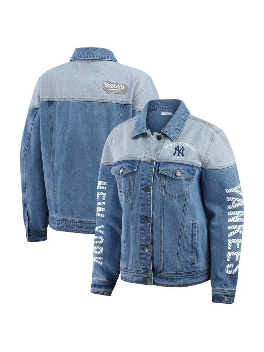 Женская джинсовая куртка New York Yankees на пуговицах WEAR by Erin Andrews