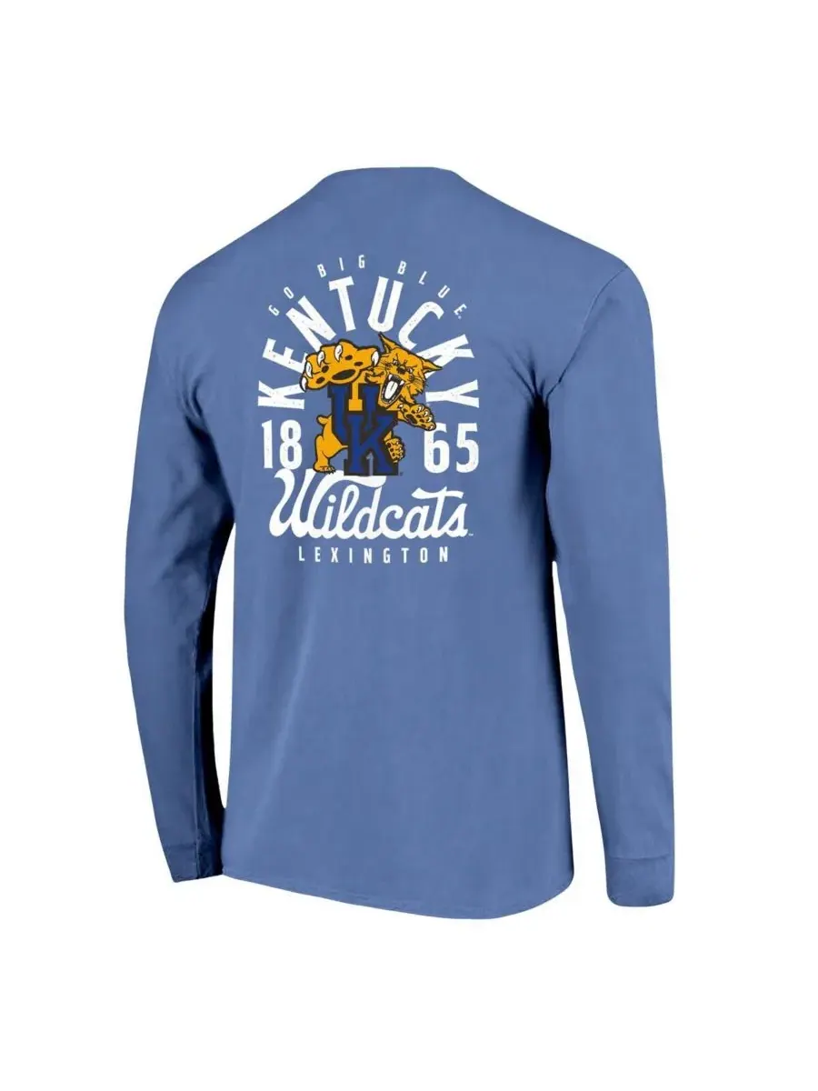 Футболка с длинным рукавом с принтом Kentucky Wildcats Mascot Overlay Image One — изображение 2 из 3, королевский