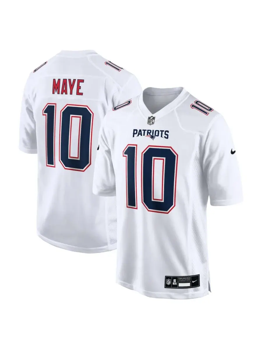 Футболка Nike Drake Maye Tundra White New England Patriots Game Jersey
