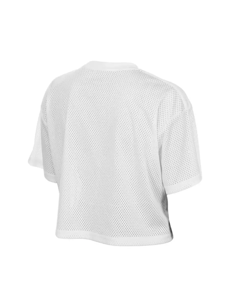 Футболка женская с принтом Summer Mesh Cropped Boxy New Era — изображение 2 из 4, белый