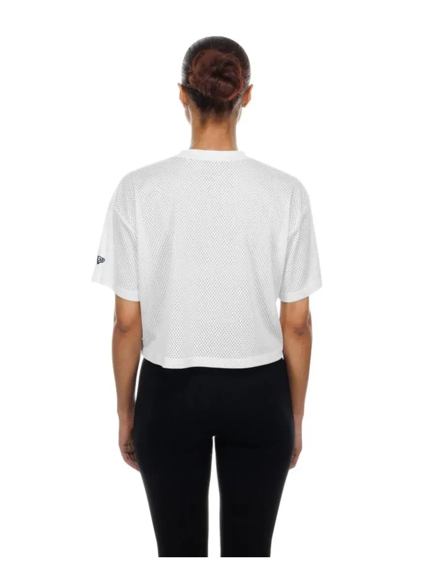 Футболка женская с принтом Summer Mesh Cropped Boxy New Era — изображение 4 из 4, белый