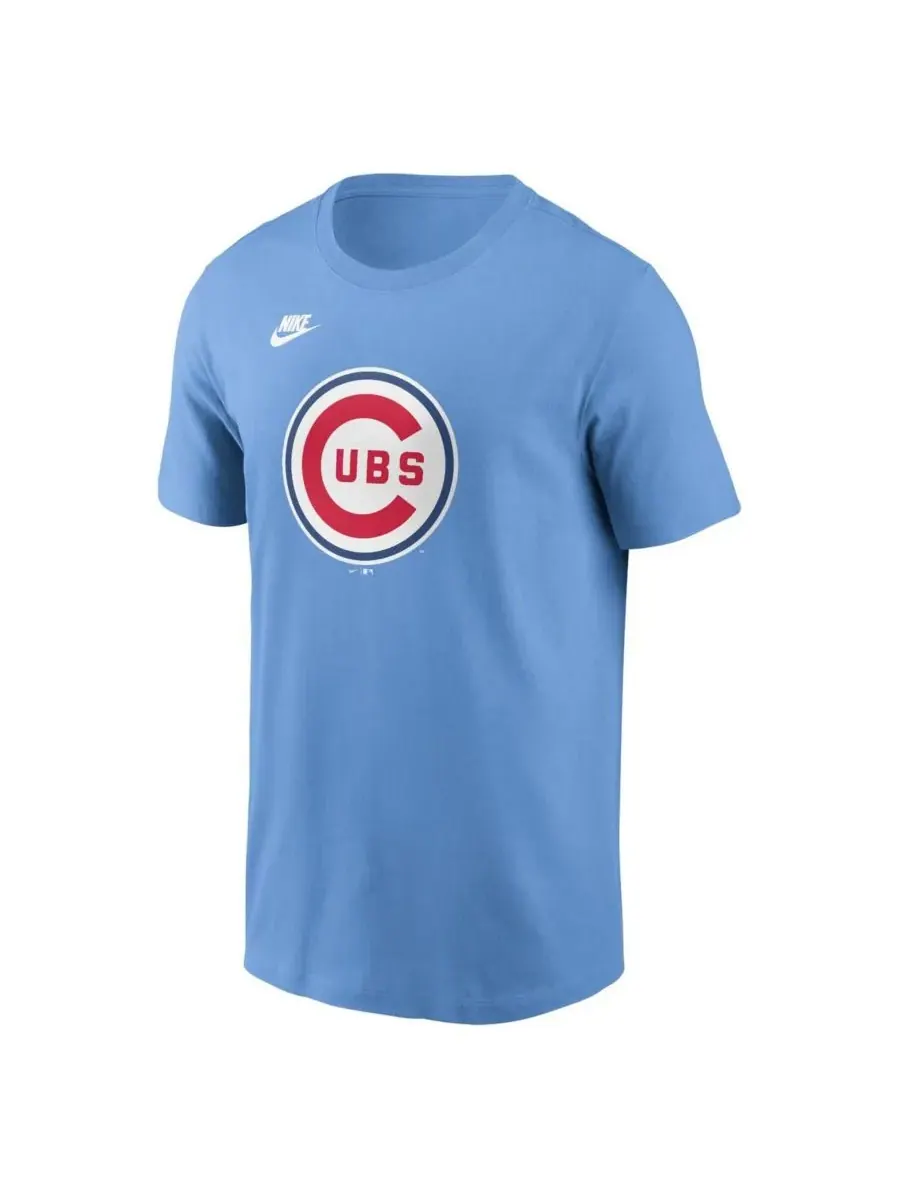 Nike Мужская светло-голубая футболка с логотипом команды Chicago Cubs из коллекции Cooperstown — изображение 2 из 3