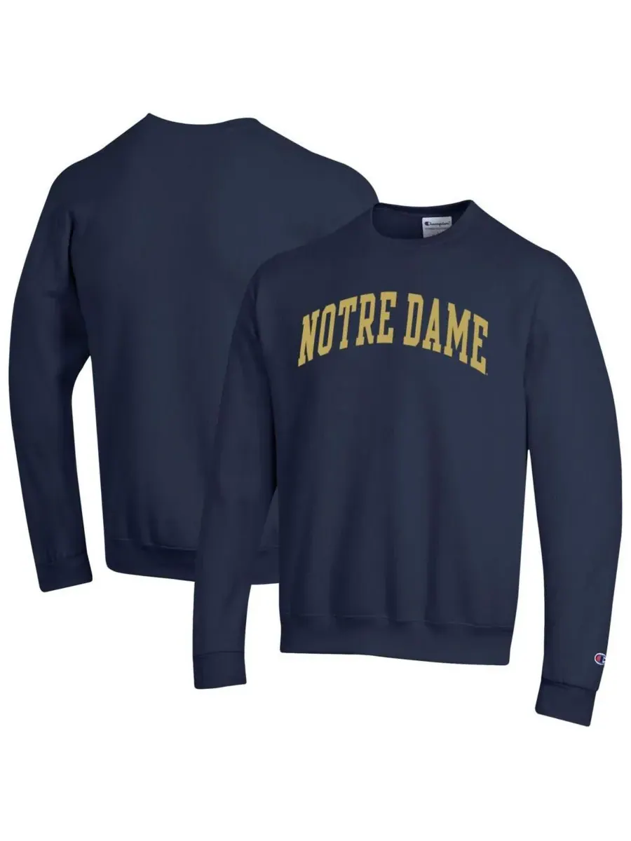 Champion Мужская темно-синяя флисовая толстовка Notre Dame Fighting Irish Basic Arch