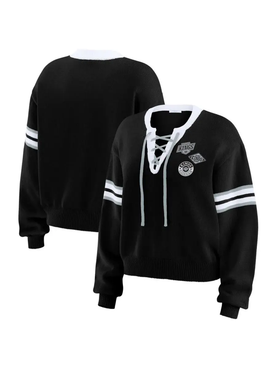 WEAR by Erin Andrews Женский черный укороченный свитер с завязками Los Angeles Kings