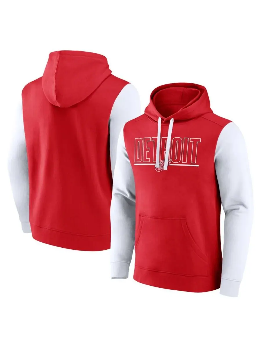 Logo Athletic Мужская красная флисовая толстовка с капюшоном Detroit Red Wings Deliver
