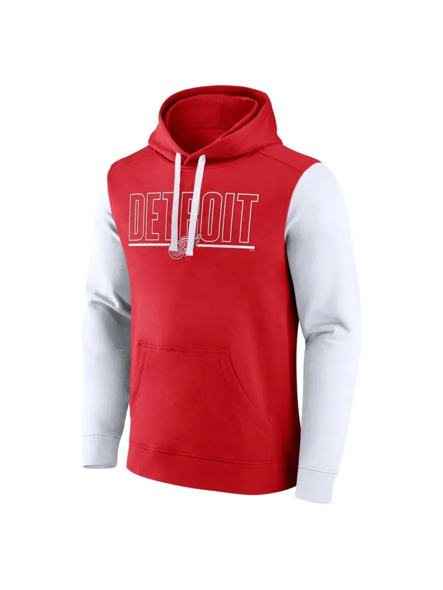 Logo Athletic Мужская красная флисовая толстовка с капюшоном Detroit Red Wings Deliver — изображение 3 из 3, красный