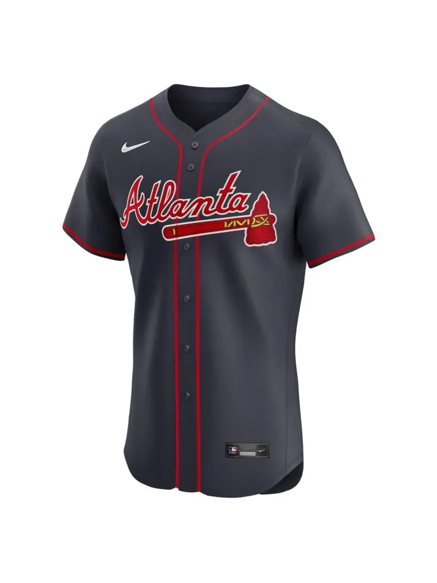 Nike Мужская темно-синяя альтернативная элитная футболка Atlanta Braves — изображение 3 из 3, темно-синий