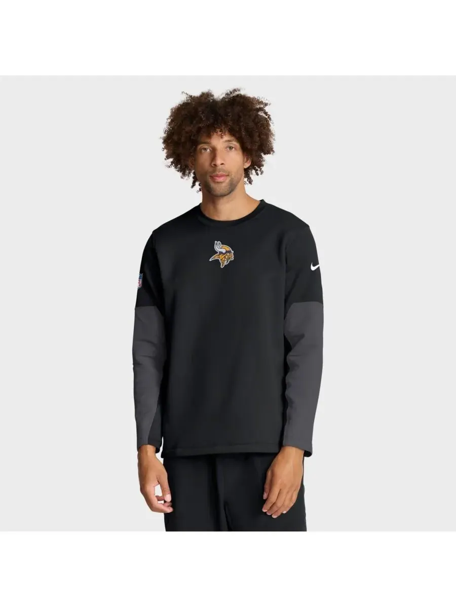 Nike Мужская черная футболка с длинным рукавом Minnesota Vikings Sideline Scripted to Win