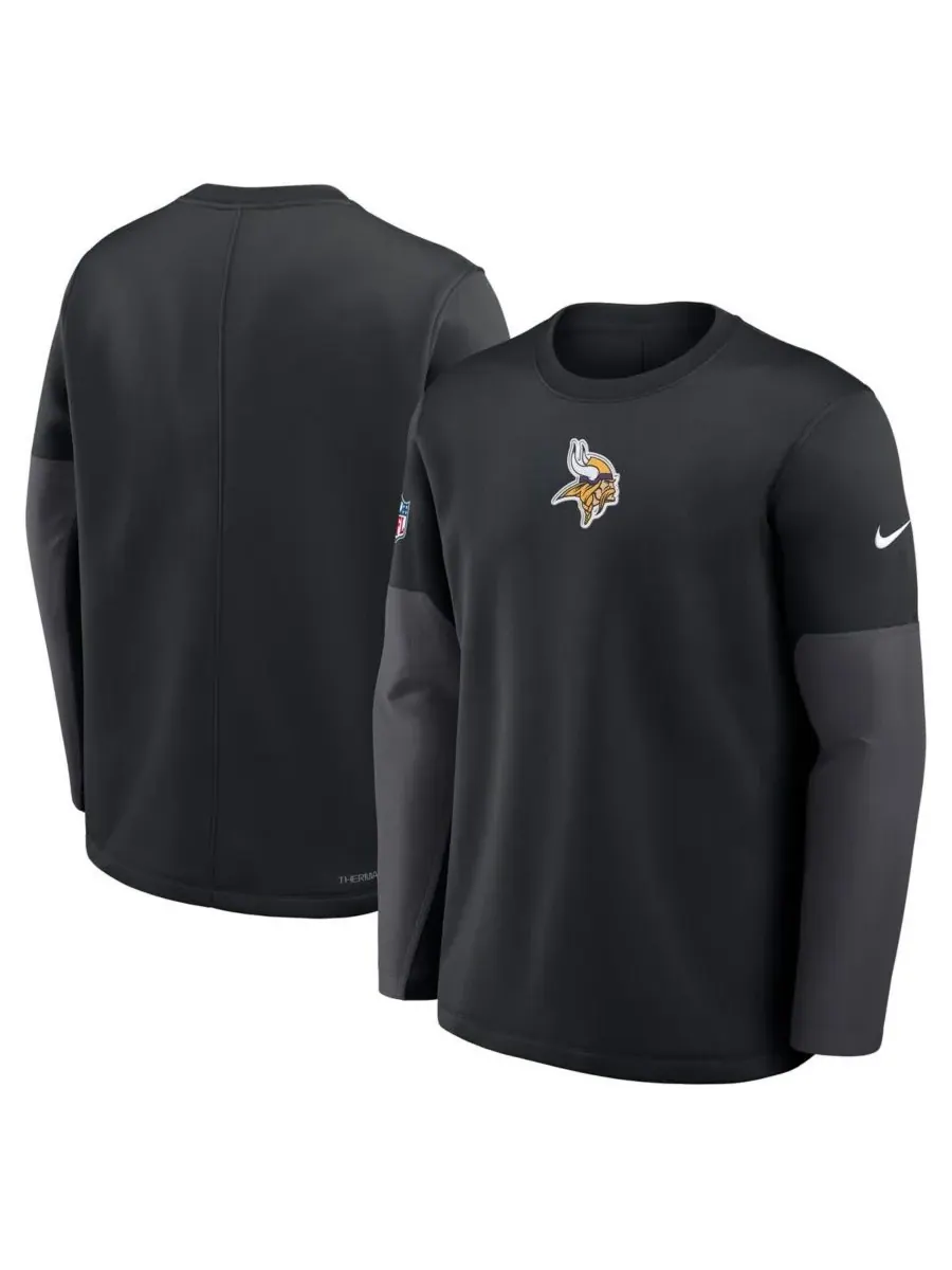 Nike Мужская черная футболка с длинным рукавом Minnesota Vikings Sideline Scripted to Win — изображение 4 из 5, черный