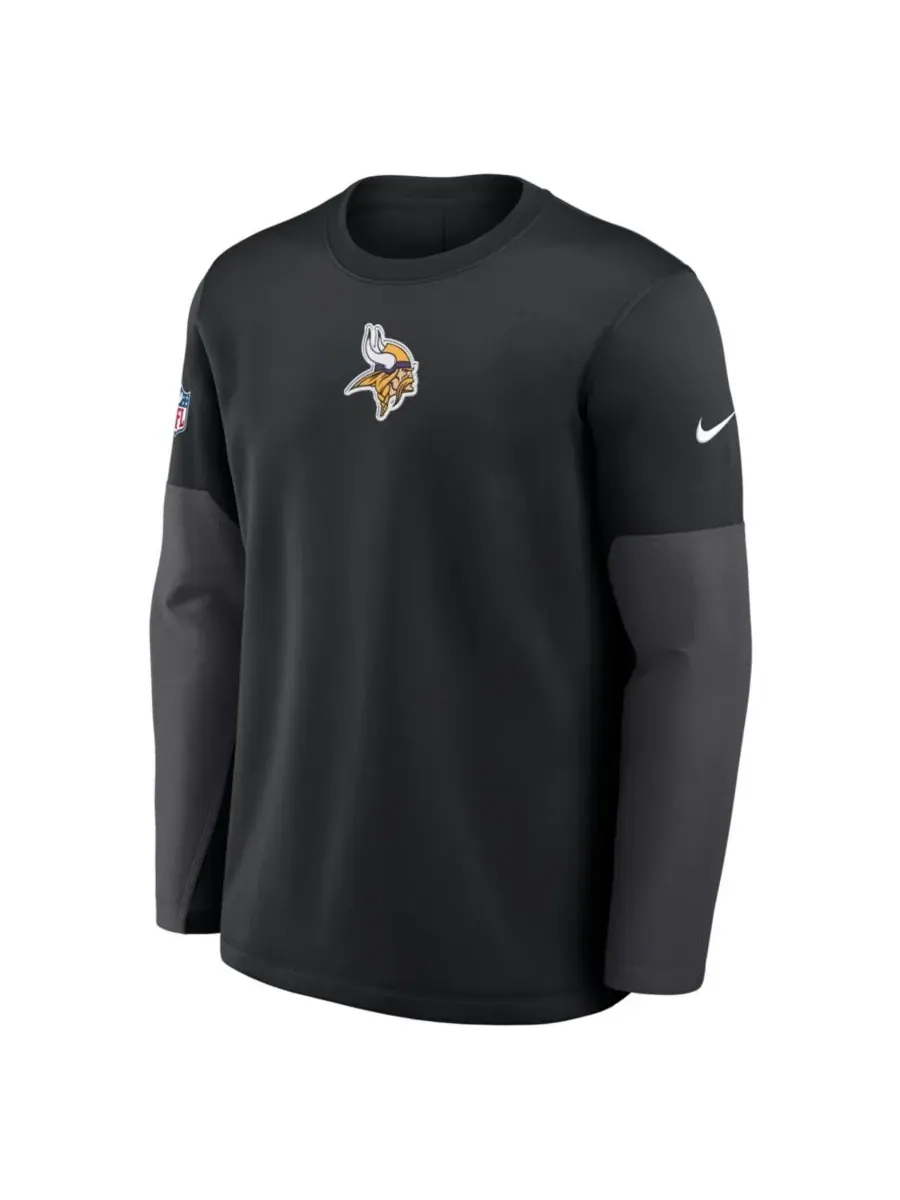 Nike Мужская черная футболка с длинным рукавом Minnesota Vikings Sideline Scripted to Win — изображение 5 из 5, черный