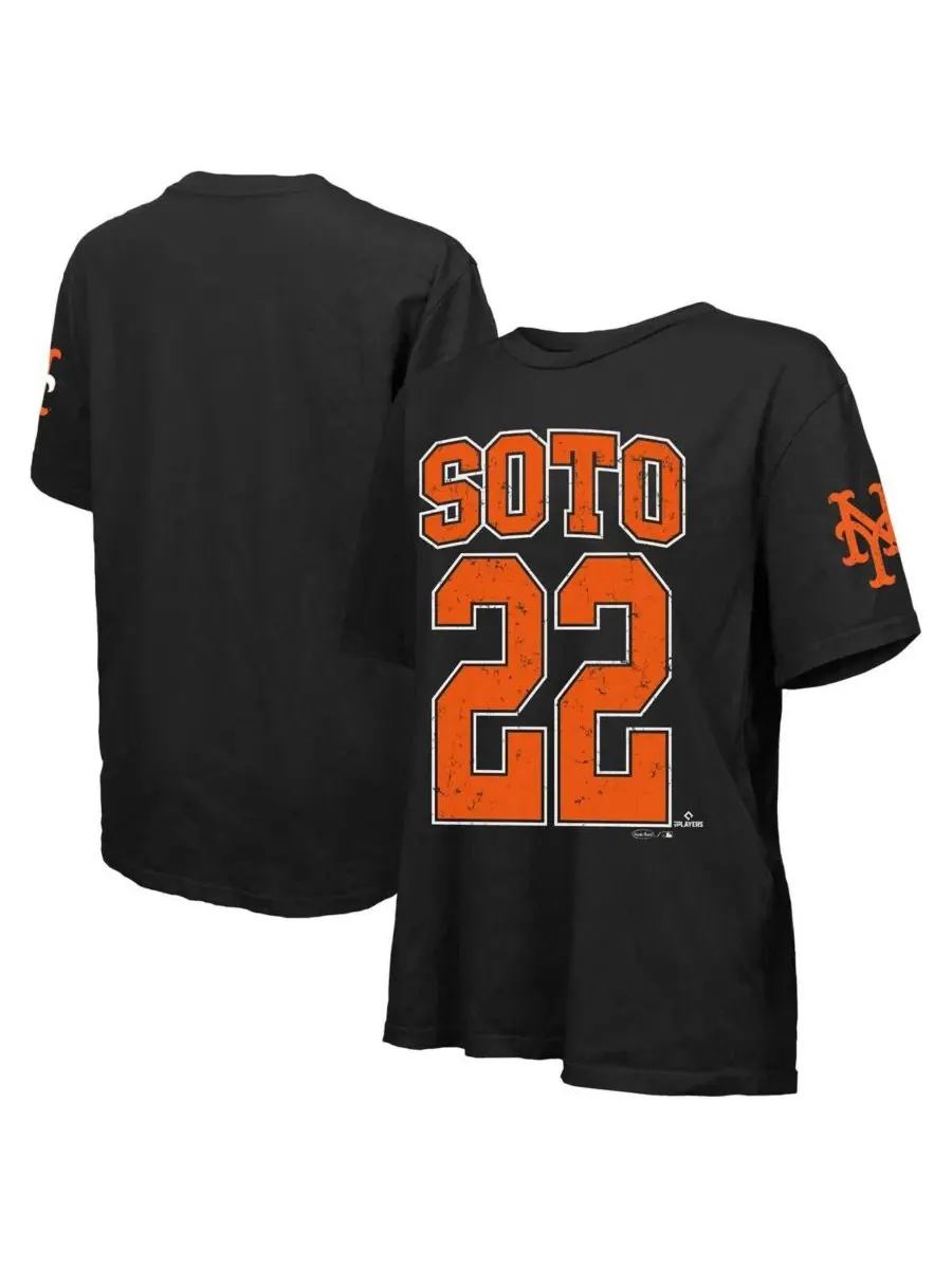 Футболка оверсайз с именем и номером игрока Juan Soto New York Mets Majestic Threads