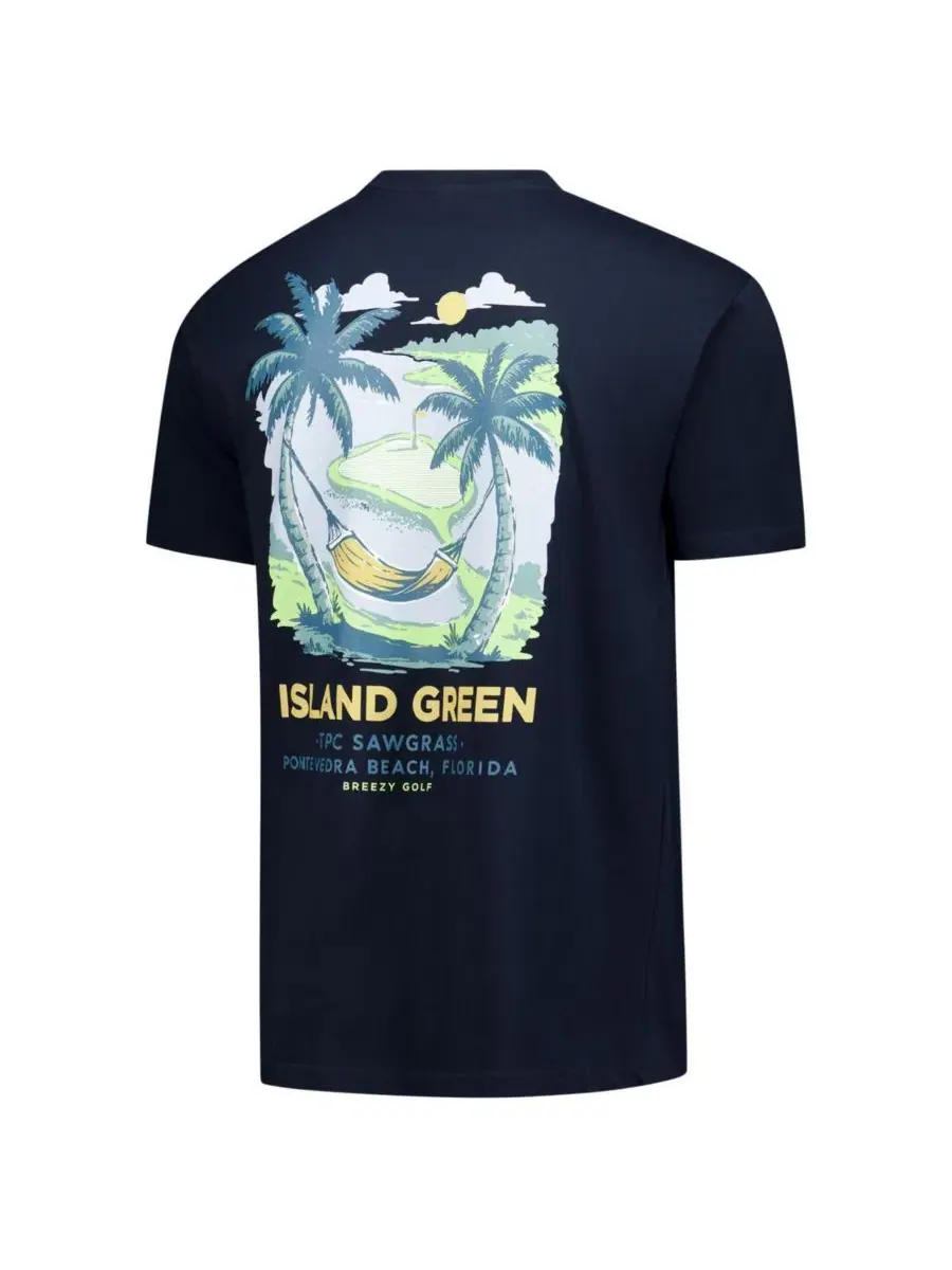Футболка с коротким рукавом и принтом The Island Green Breezy Golf — изображение 3 из 3, черный