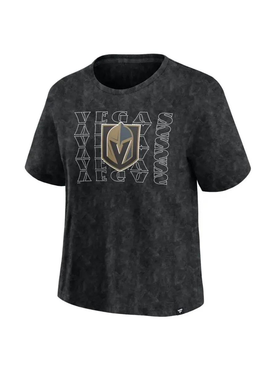 Fanatics Женская черная футболка Vegas Golden Knights с эффектом выцветшей ткани — изображение 2 из 3, черный